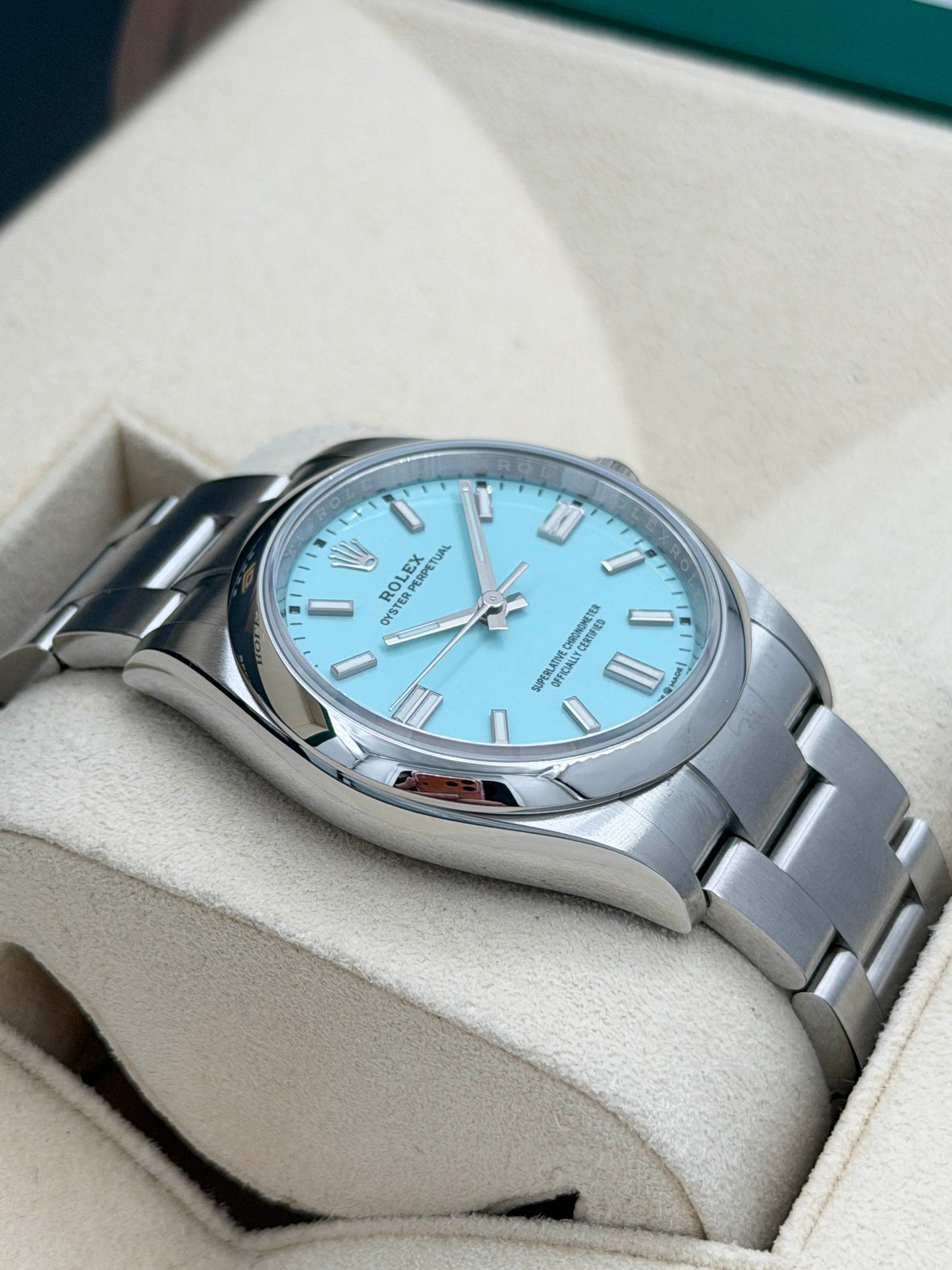 ROLEX 勞力士 OYSTER PERPETUAL 126000 綠松石藍色 2022年 99.9%新