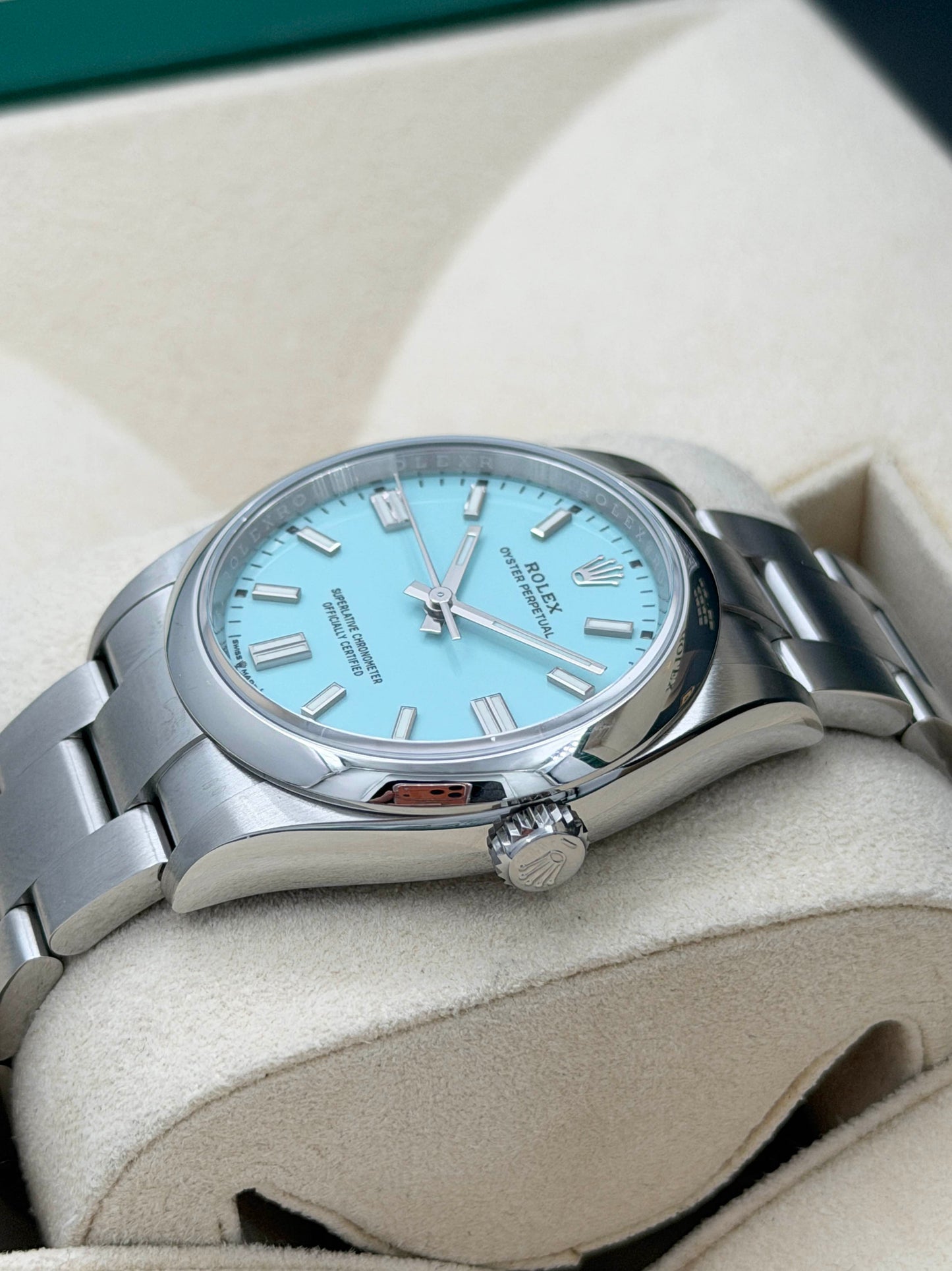 ROLEX 勞力士 OYSTER PERPETUAL 126000 綠松石藍色 2022年 99.9%新