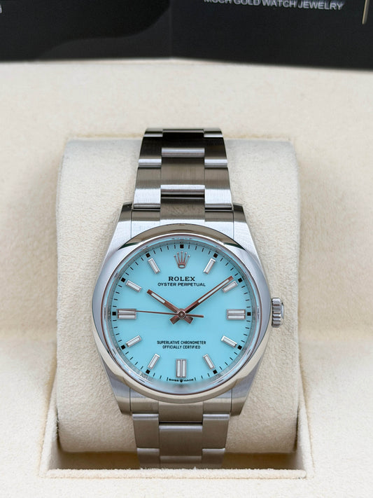 ROLEX 勞力士 OYSTER PERPETUAL 126000 綠松石藍色 2022年 99.9%新