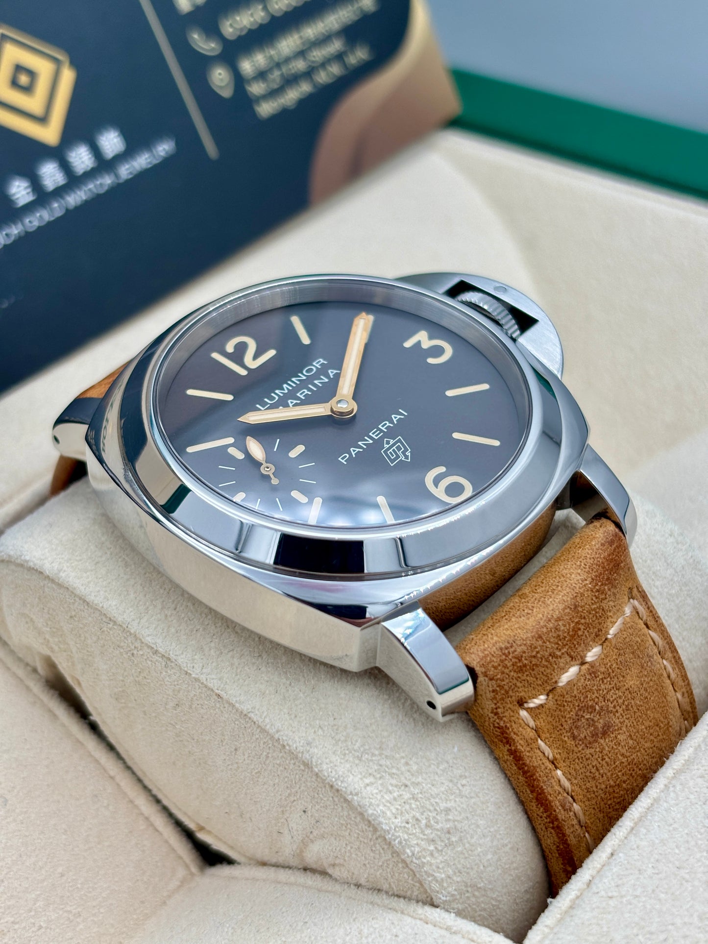 [SOLD OUT]二手 USED  PANERAI 沛納海 LUMINOR MARINA PAM00632 黑色 2015年12月 代用帶 代用扣 全套 FULL SET