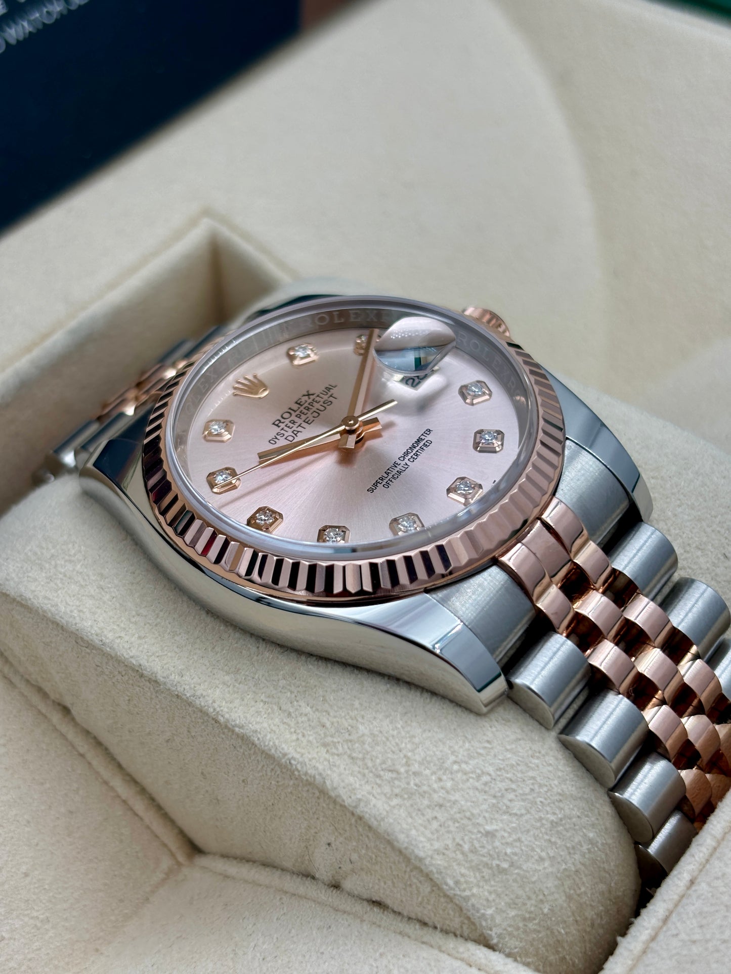 [SOLD OUT]二手 USED  ROLEX 勞力士 DATEJUST 116231 粉紅色鑽石字 2017年2月 保養卡