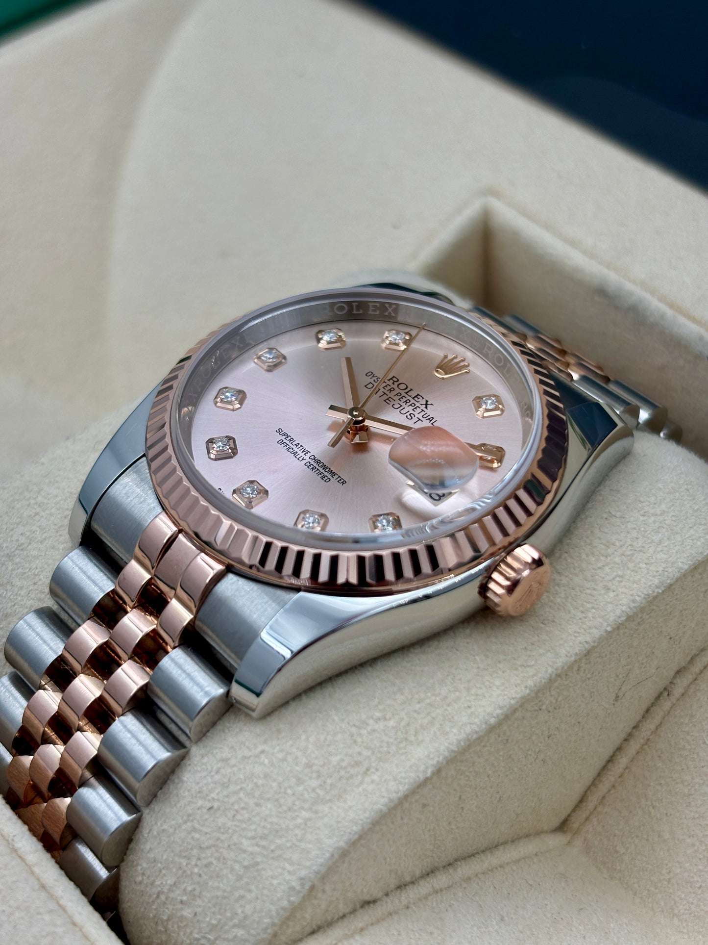 [SOLD OUT]二手 USED  ROLEX 勞力士 DATEJUST 116231 粉紅色鑽石字 2017年2月 保養卡