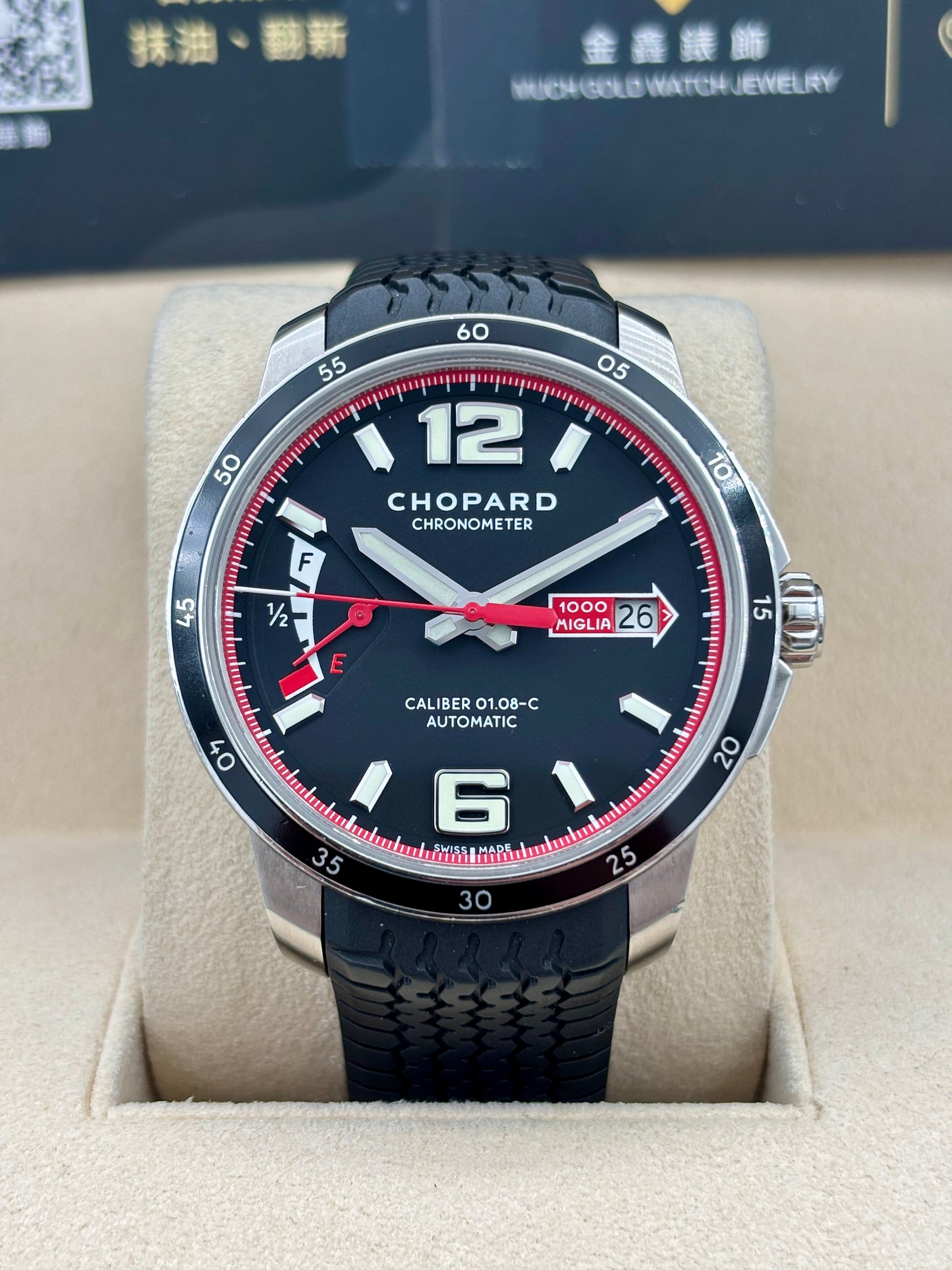 [SOLD OUT]二手 USED  CHOPARD 蕭邦 MILLE MIGLIA GTS POWER CONTROL 168566 黑色 約2020 盒 說明書