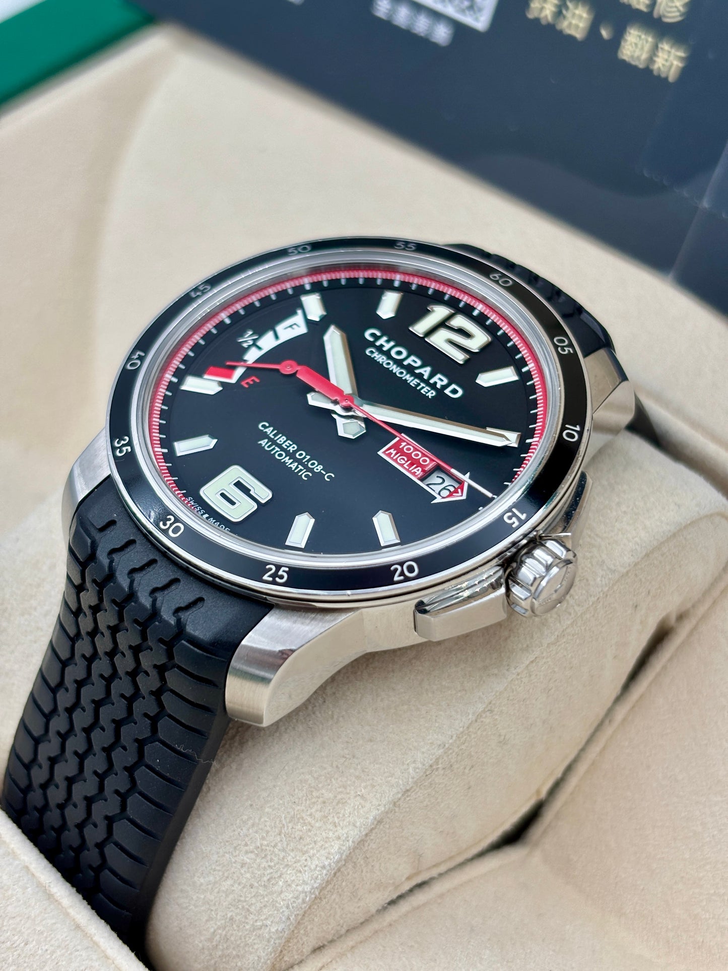 [SOLD OUT]二手 USED  CHOPARD 蕭邦 MILLE MIGLIA GTS POWER CONTROL 168566 黑色 約2020 盒 說明書