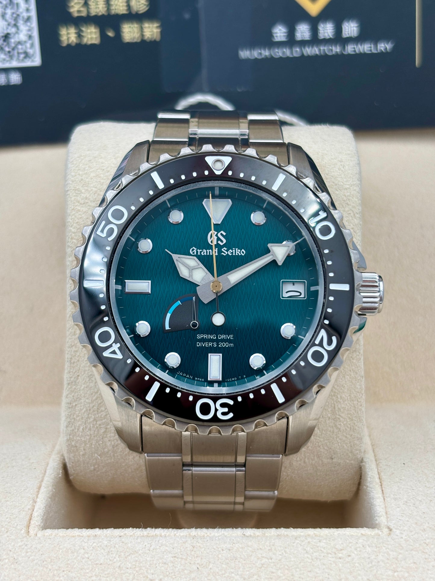 二手 USED  GRAND SEIKO 冠藍獅 SBGA391 藍綠色 2018年12月 限量版 全套 FULL SET
