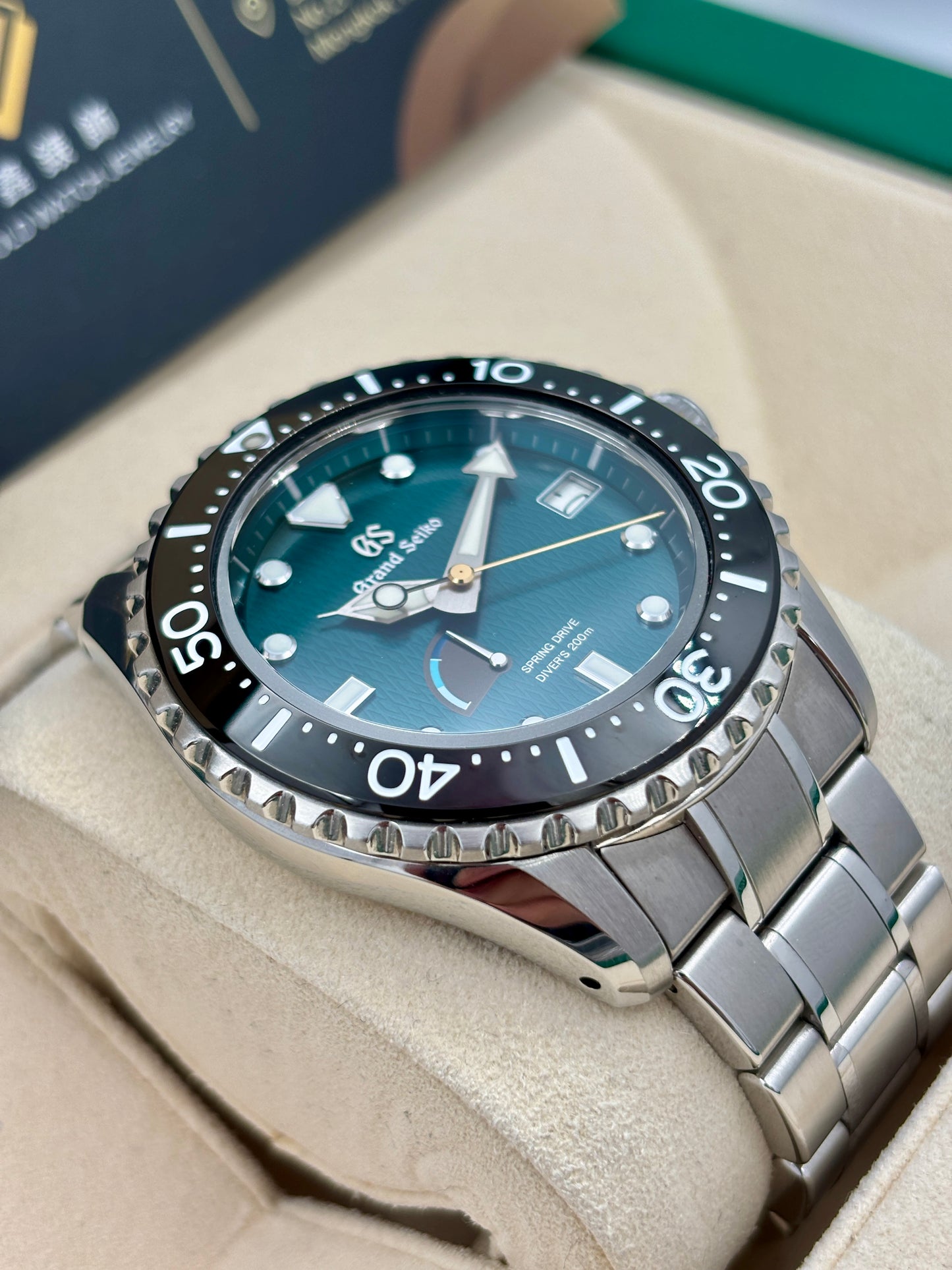 二手 USED  GRAND SEIKO 冠藍獅 SBGA391 藍綠色 2018年12月 限量版 全套 FULL SET