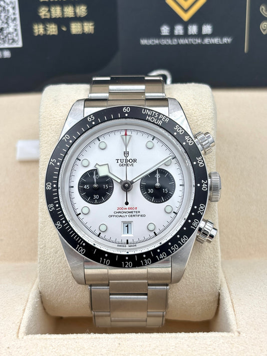 [SOLD OUT]二手 USED  TUDOR 帝舵 BLACK BAY CHRONOGRAPH 79360N 白色 2022年11月 全套 FULL SET&nbsp;