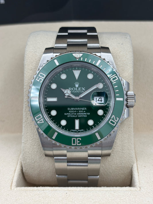 [SOLD OUT]二手 USED  ROLEX 勞力士 SUBMARINER DATE 116610LV 綠色 2014年9月 白綠卡 全套 FULL SET&nbsp;