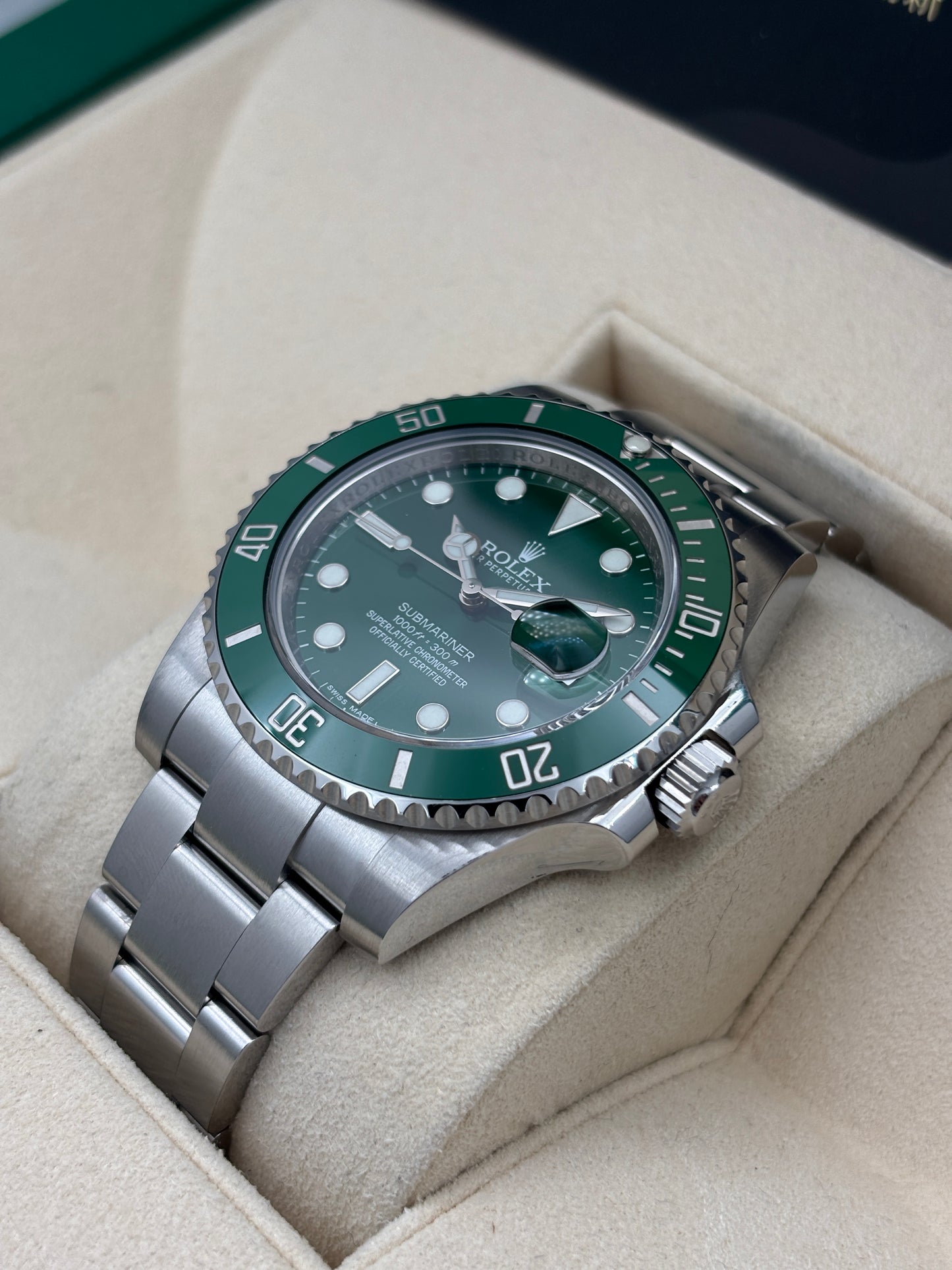 [SOLD OUT]二手 USED  ROLEX 勞力士 SUBMARINER DATE 116610LV 綠色 2014年9月 白綠卡 全套 FULL SET&nbsp;