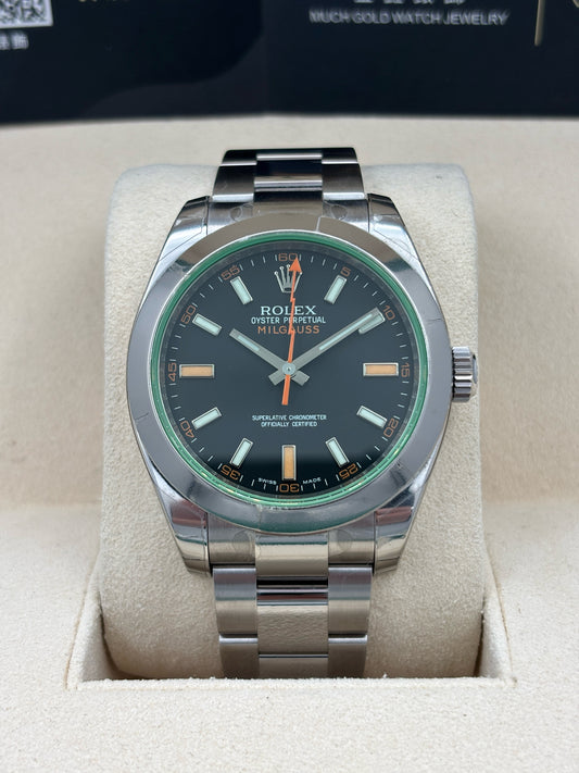 [SOLD OUT]未試用品 NEW OLD STOCK  ROLEX 勞力士 MILGAUSS 116400GV 黑色 2010年9月 齊膠紙 全套 FULL SET