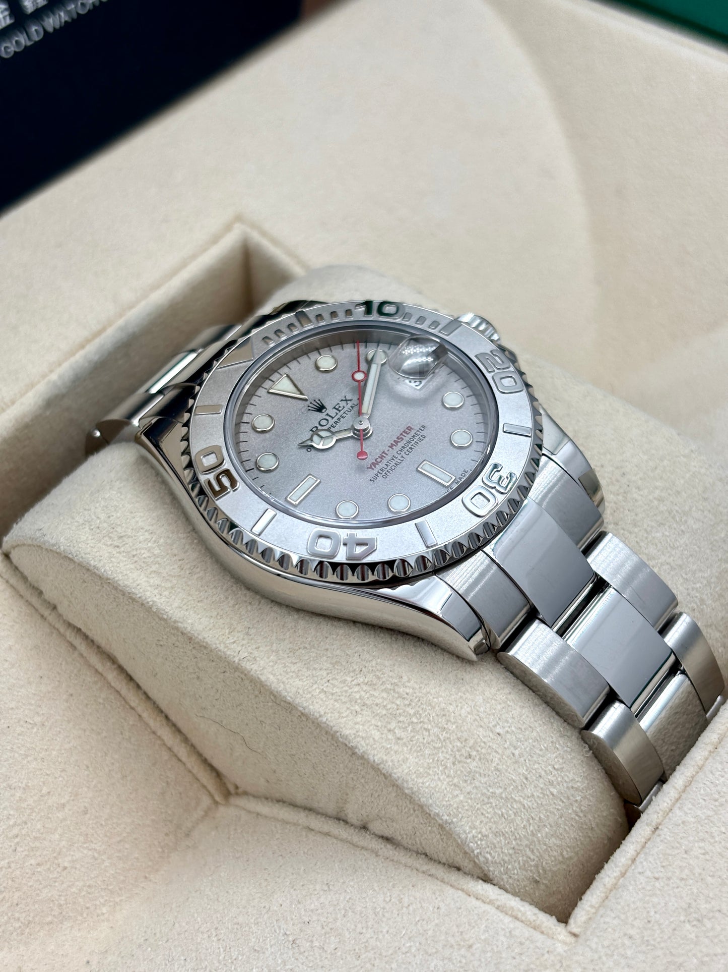 二手 USED  ROLEX 勞力士 YACHT-MASTER 168622 銀色 2004年12月 未打磨 99.9%新 保養證