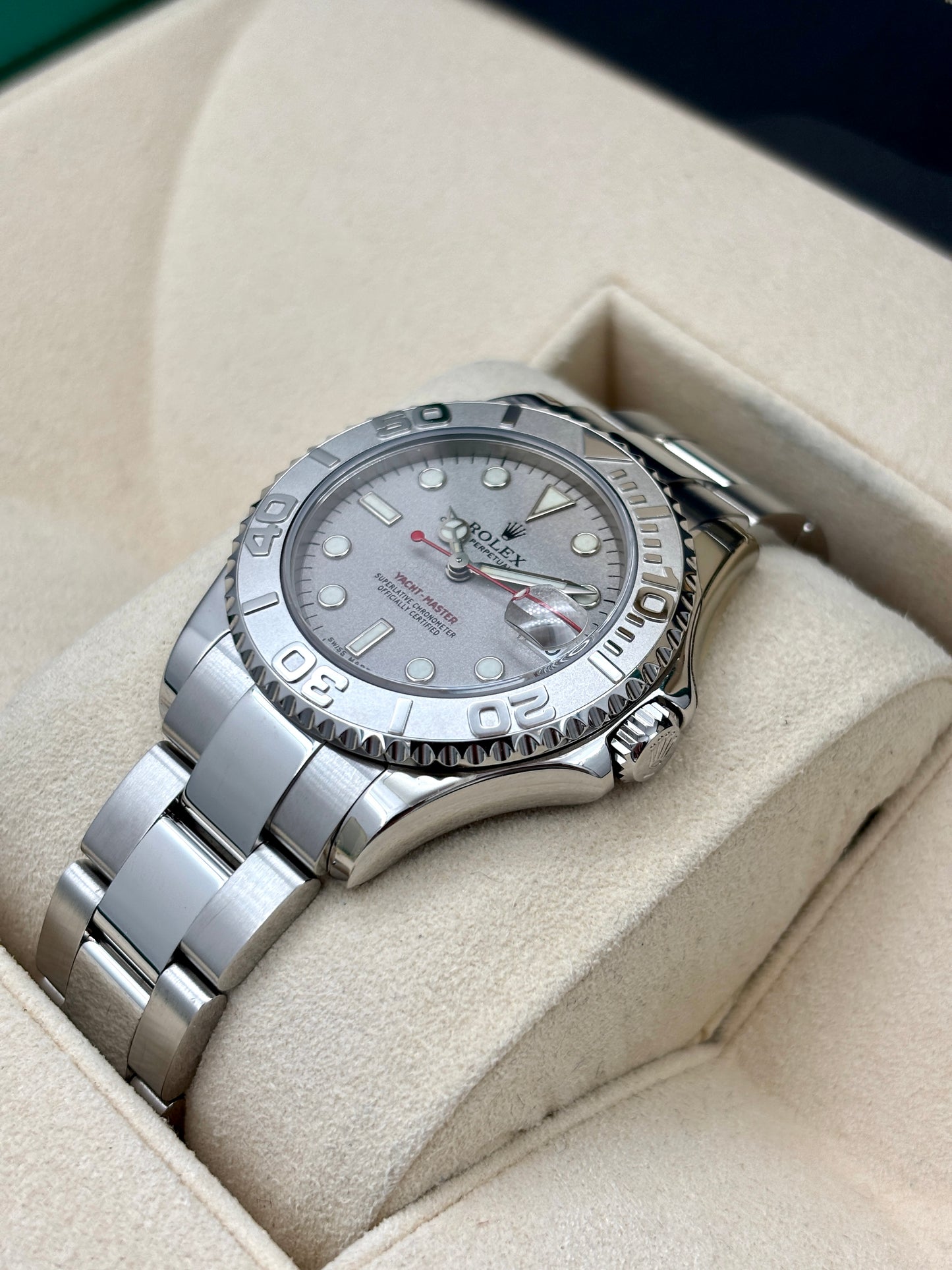 二手 USED  ROLEX 勞力士 YACHT-MASTER 168622 銀色 2004年12月 未打磨 99.9%新 保養證