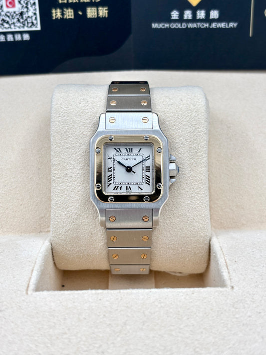 二手 USED  CARTIER 卡地亞 SANTOS 82036283 白色 羅馬數字 1996年8月 自動發條 保養證