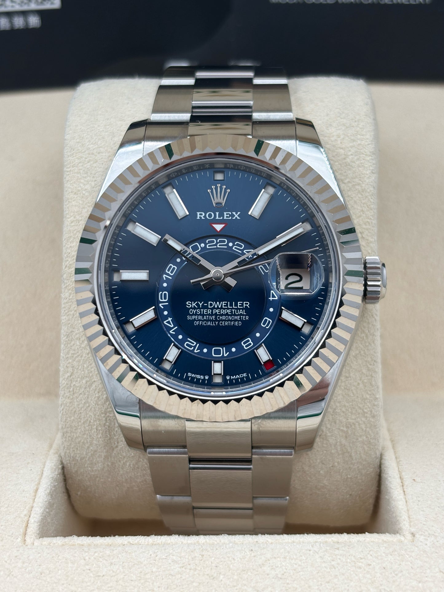 二手 USED  ROEX 勞力士 SKY-DWELLER 336934 藍色 2023年11月 未打磨 99.9%新 全套 FULL SET