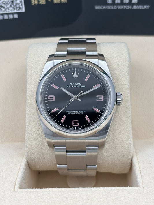 二手 USED  ROEX 勞力士 OYSTER PERPETUAL 116000 黑色粉紅字 亂碼 淨錶 WATCH ONLY