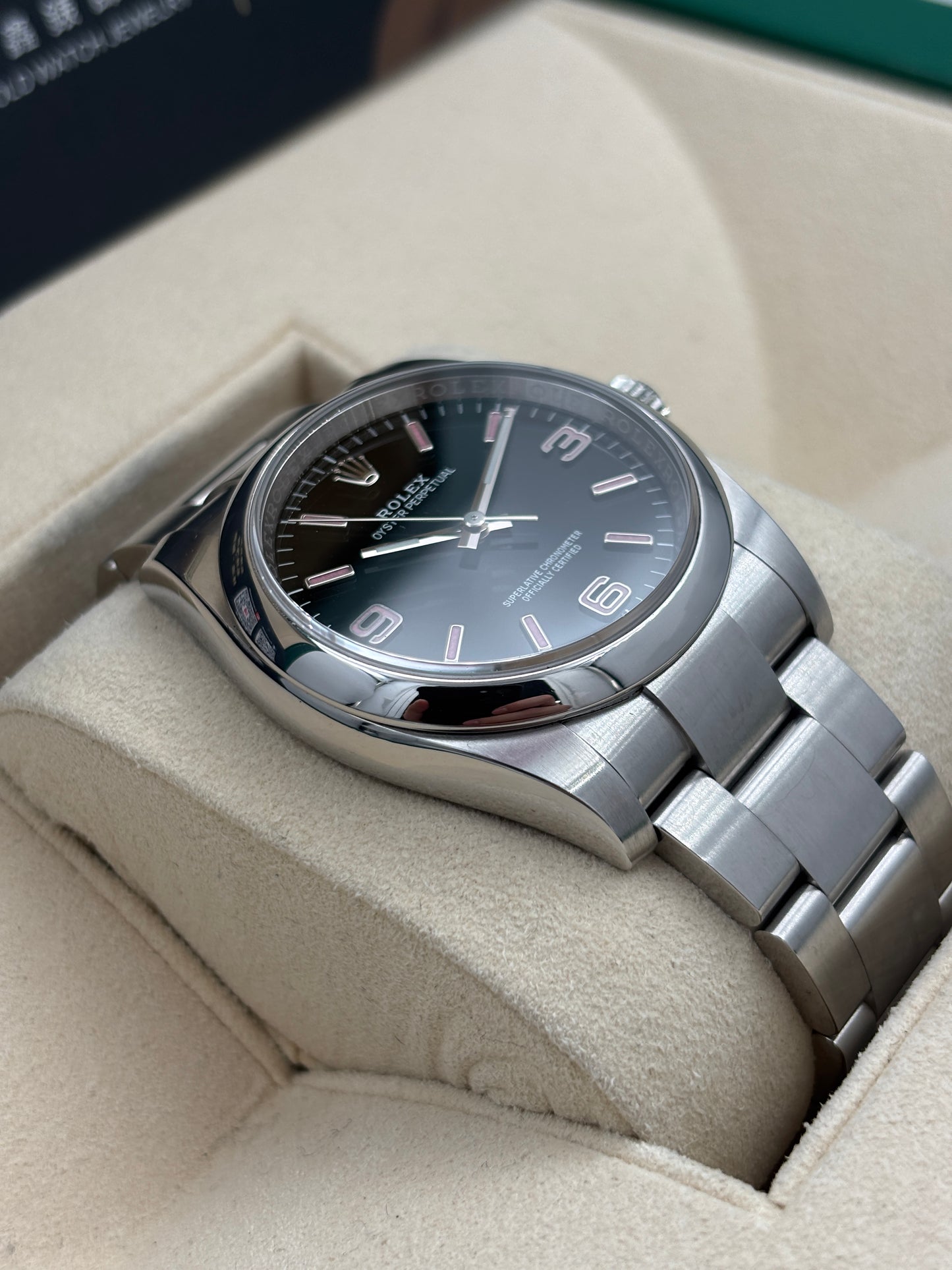 二手 USED  ROEX 勞力士 OYSTER PERPETUAL 116000 黑色粉紅字 亂碼 淨錶 WATCH ONLY