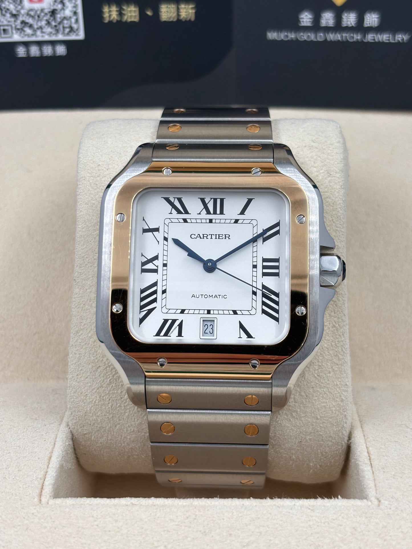 二手 USED  CARTIER 卡地亞 SANTOS W2SA0006 白色羅馬數字 淨錶 WATCH ONLY