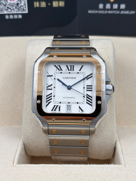 [SOLD OUT]二手 USED  CARTIER 卡地亞 SANTOS W2SA0006 白色羅馬數字 淨錶 WATCH ONLY