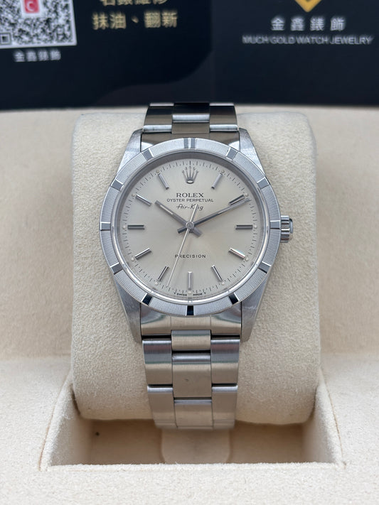 [SOLD OUT]二手 USED  ROLEX 勞力士 AIR-KING 14010 銀色 1997年6月 保養證