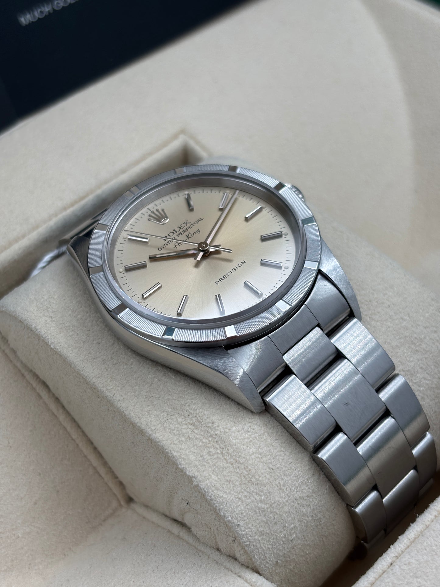 [SOLD OUT]二手 USED  ROLEX 勞力士 AIR-KING 14010 銀色 1997年6月 保養證