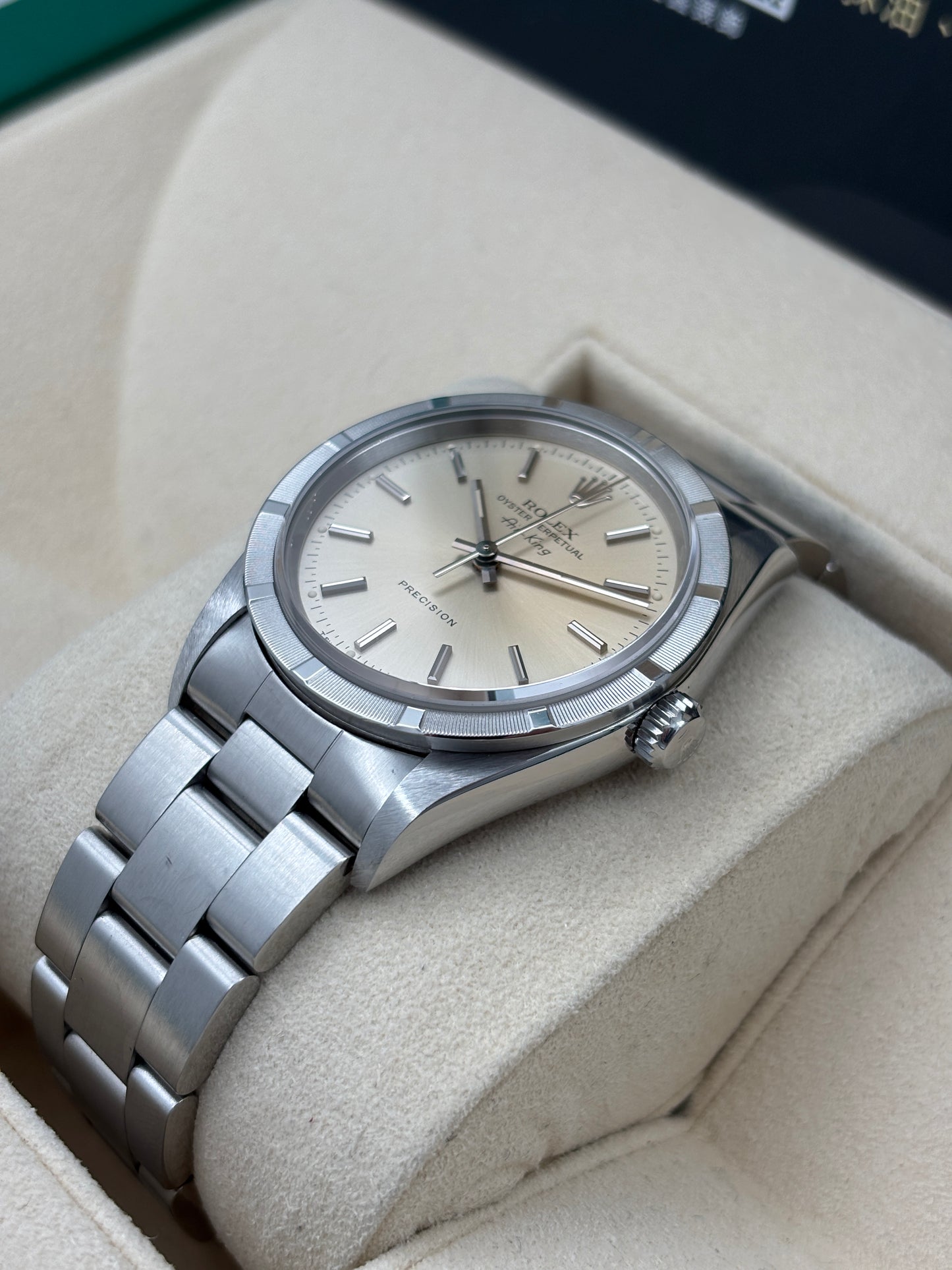 [SOLD OUT]二手 USED  ROLEX 勞力士 AIR-KING 14010 銀色 1997年6月 保養證