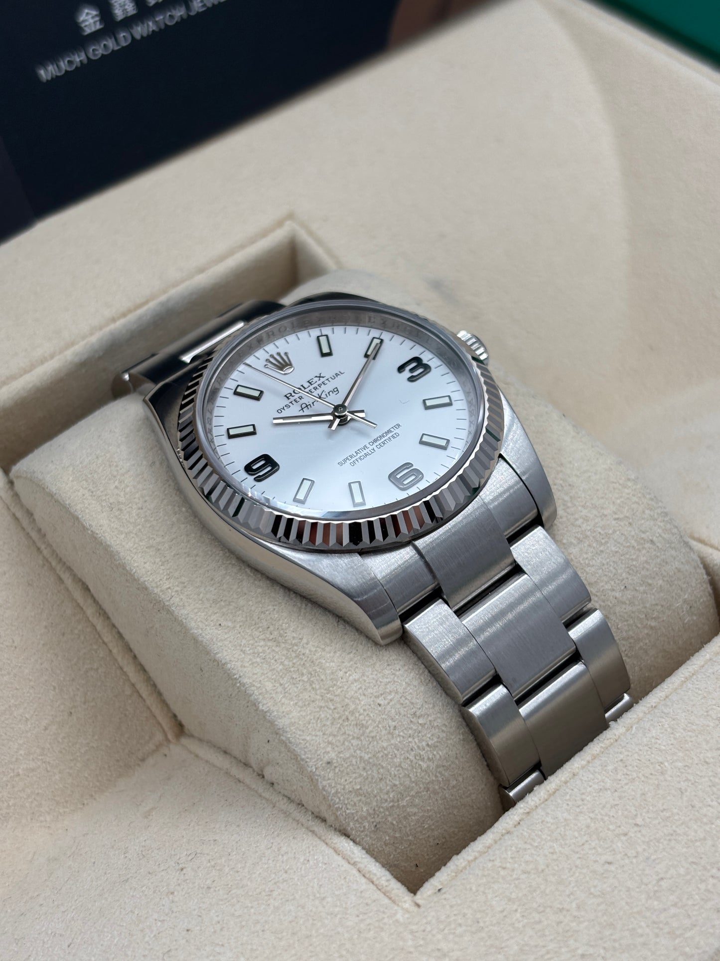 二手 USED  ROLEX 勞力士 AIRKING 1114234 白色 約2007年 淨錶 WATCH ONLY