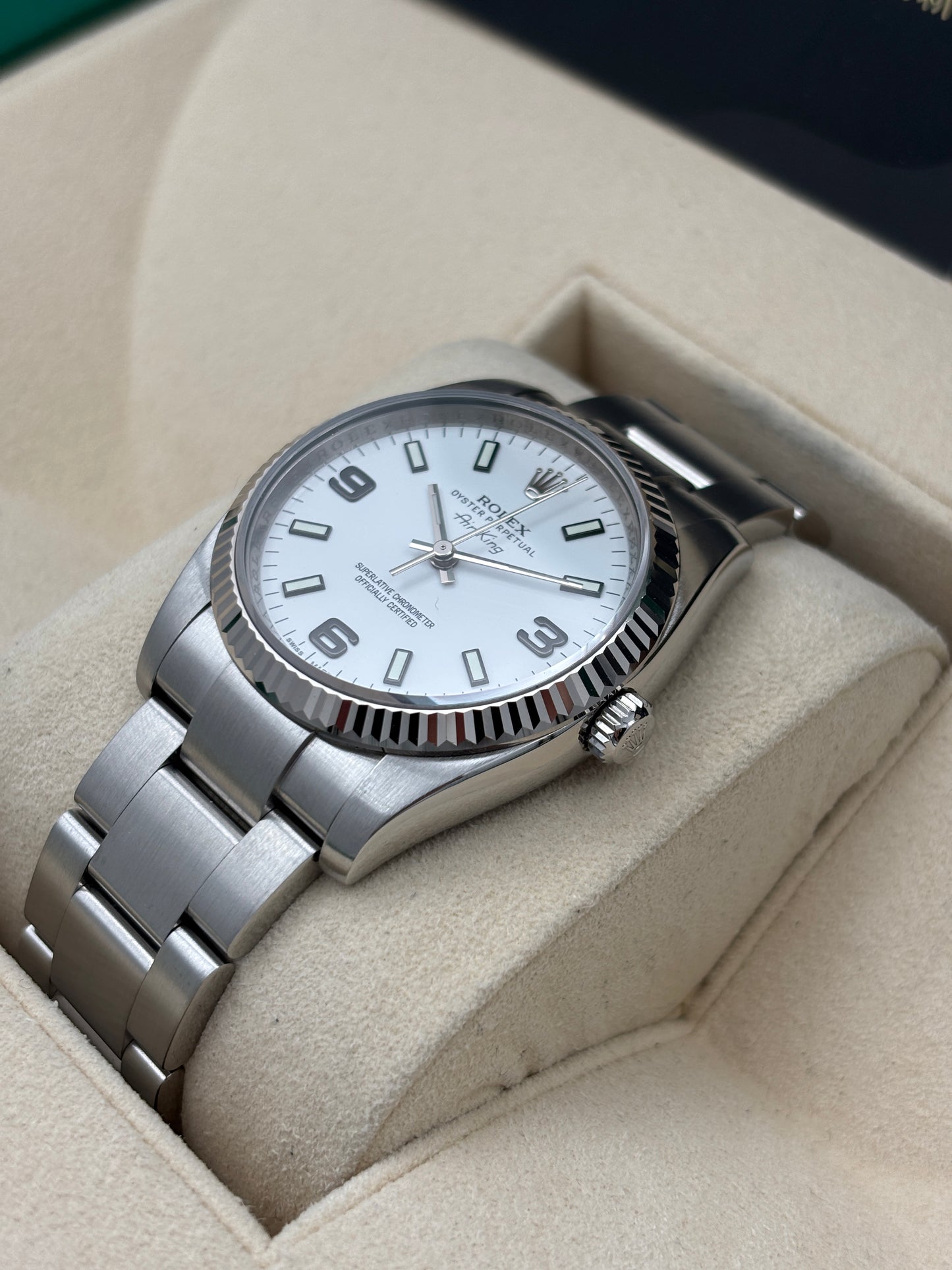 二手 USED  ROLEX 勞力士 AIRKING 1114234 白色 約2007年 淨錶 WATCH ONLY