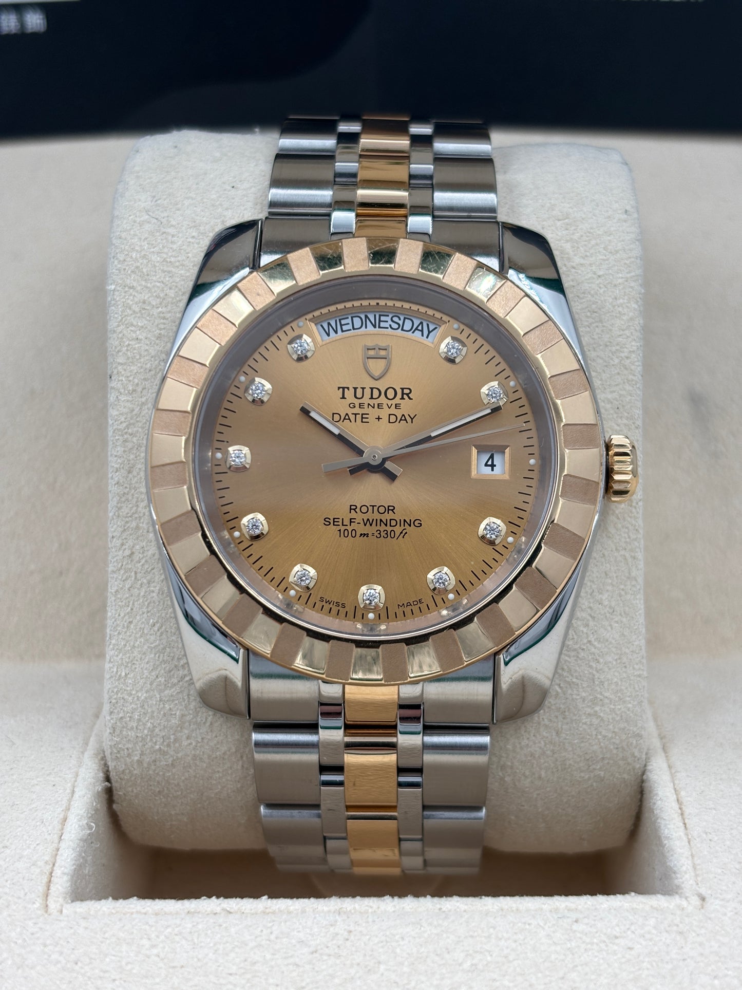 二手 USED TUDOR 帝舵 CLASSIC 23013 金色鑽石字 2017年10月 全套 FULL SET AD 單