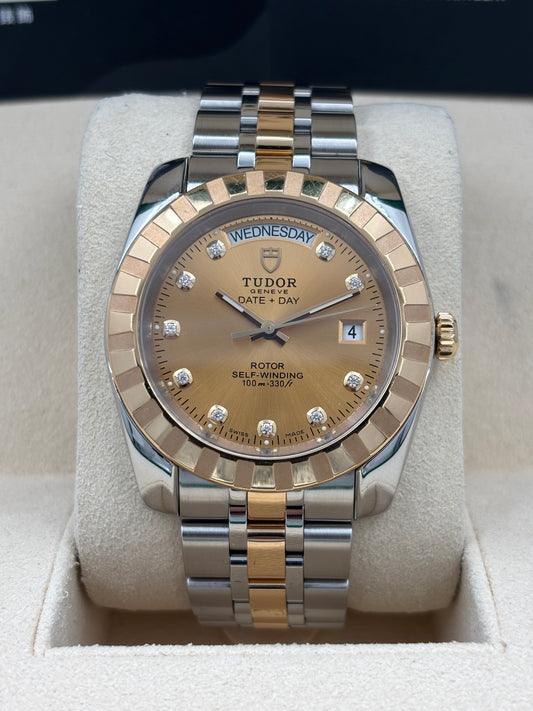 二手 USED TUDOR 帝舵 CLASSIC 23013 金色鑽石字 2017年10月 全套 FULL SET AD 單