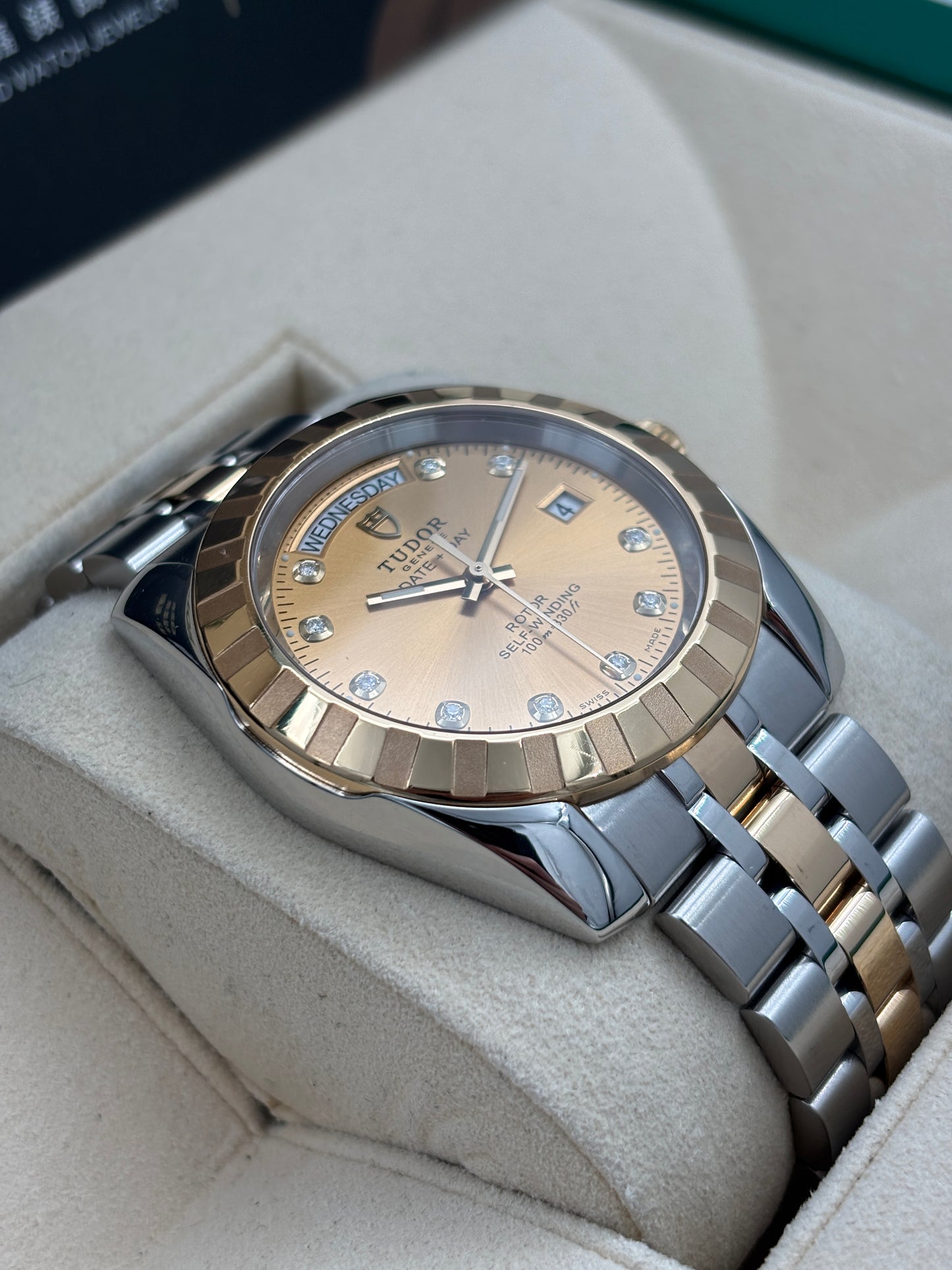 二手 USED TUDOR 帝舵 CLASSIC 23013 金色鑽石字 2017年10月 全套 FULL SET AD 單