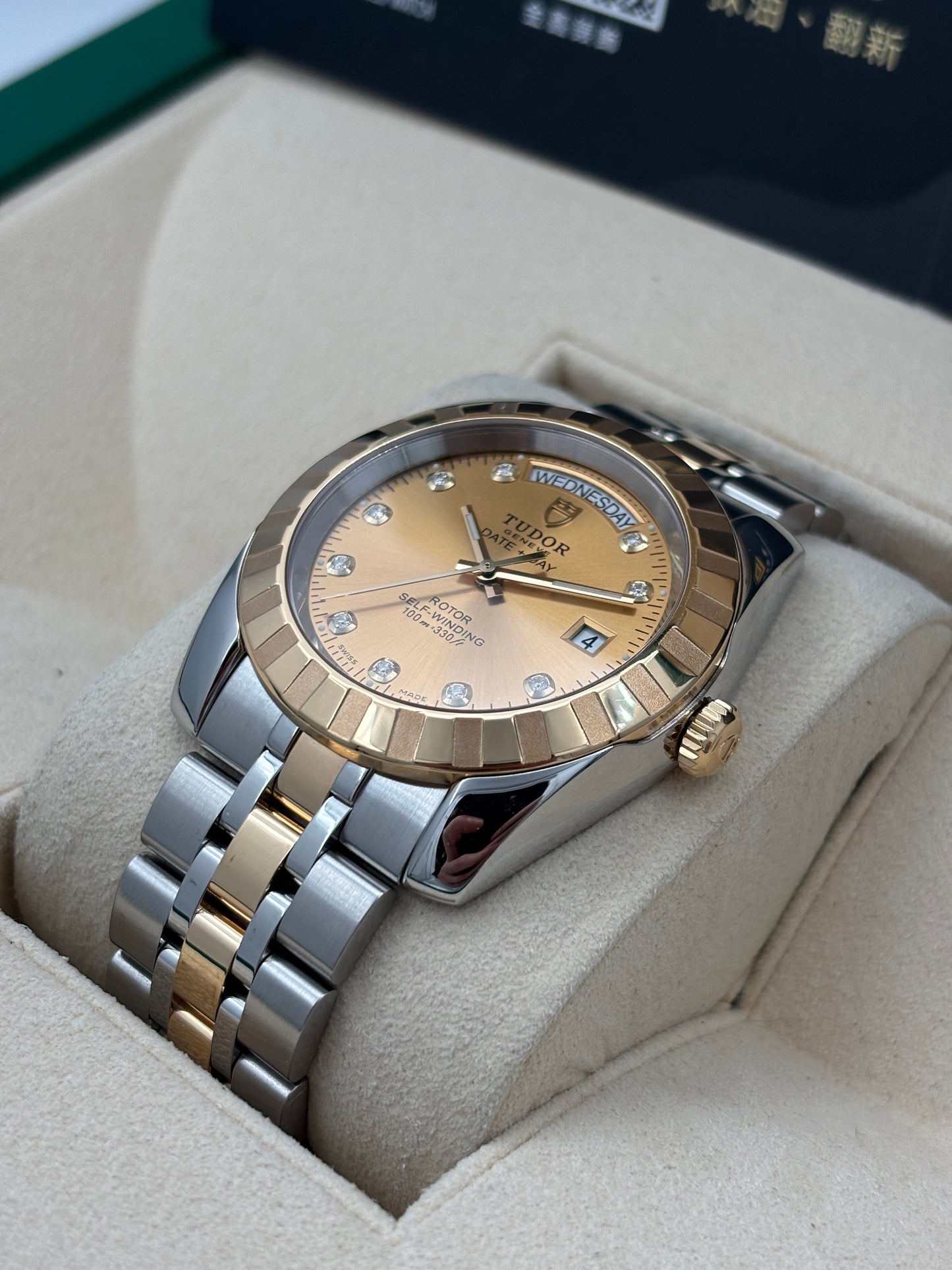 二手 USED TUDOR 帝舵 CLASSIC 23013 金色鑽石字 2017年10月 全套 FULL SET AD 單
