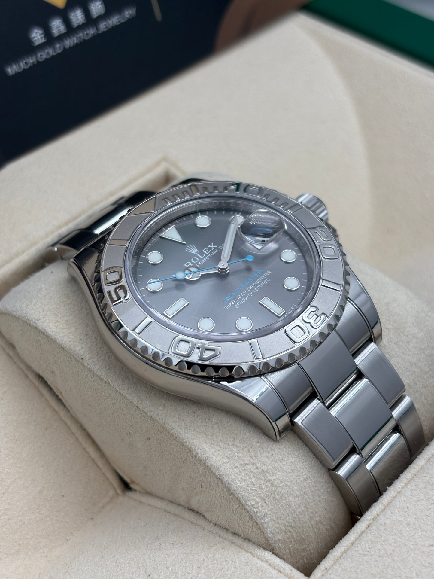 二手 USED  ROLEX 勞力士 YACHT-MASTER 116622 灰色 2017年1月 全套 FULL SET