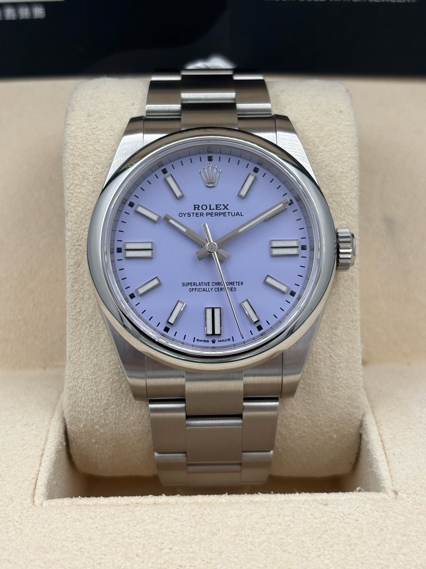 二手 USED  ROLEX 勞力士 OYSTER PERPETUAL 134300 薰衣草紫 2025年12月 未打磨 99.99%新 全套 FULL SET