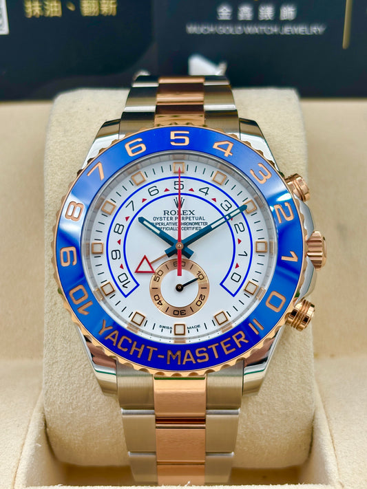 二手 USED  ROLEX 勞力士 YACHT-MASTER II 116681 白色 2014年7月 全套 FULL SET