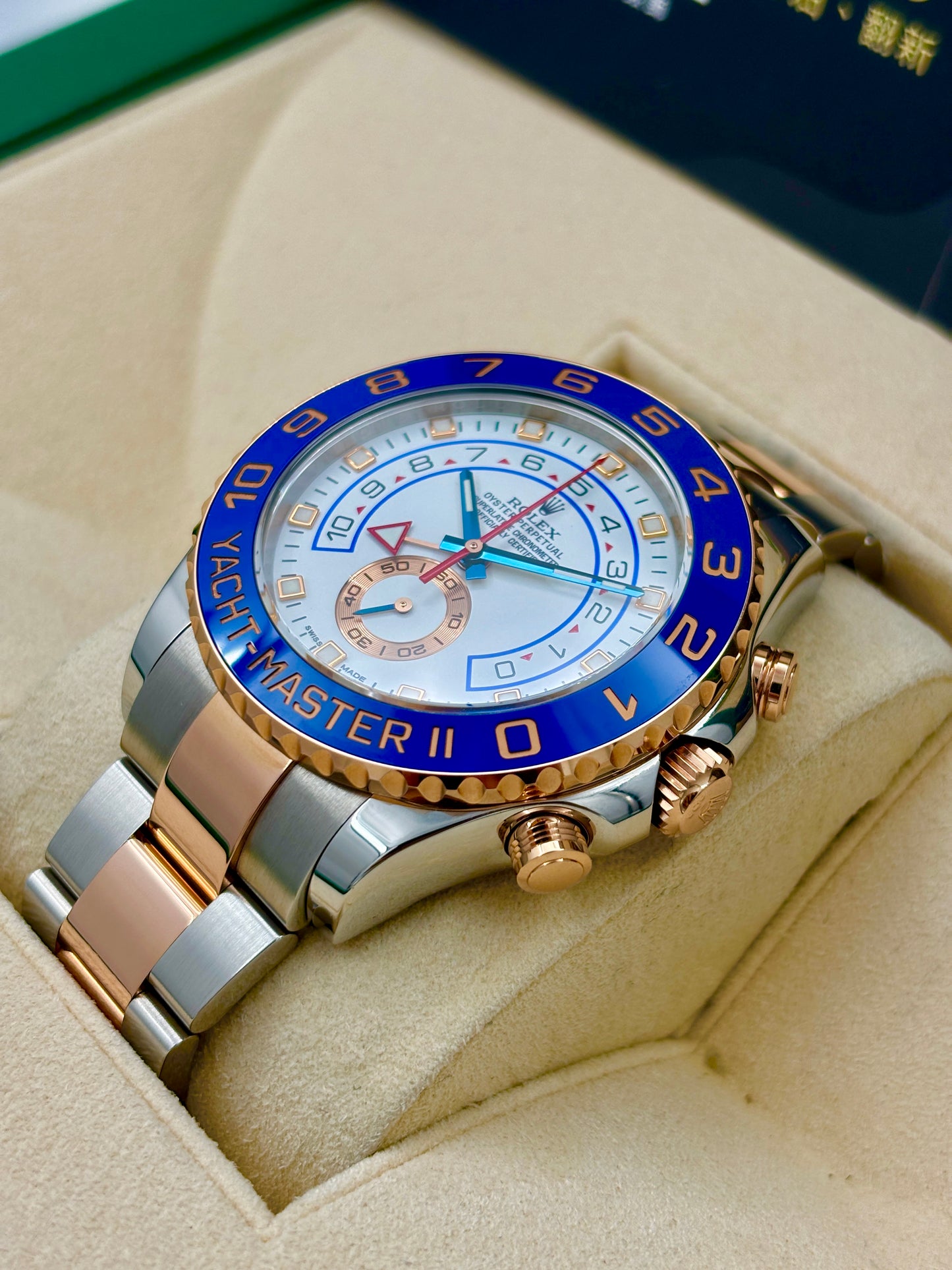 二手 USED  ROLEX 勞力士 YACHT-MASTER II 116681 白色 2014年7月 全套 FULL SET