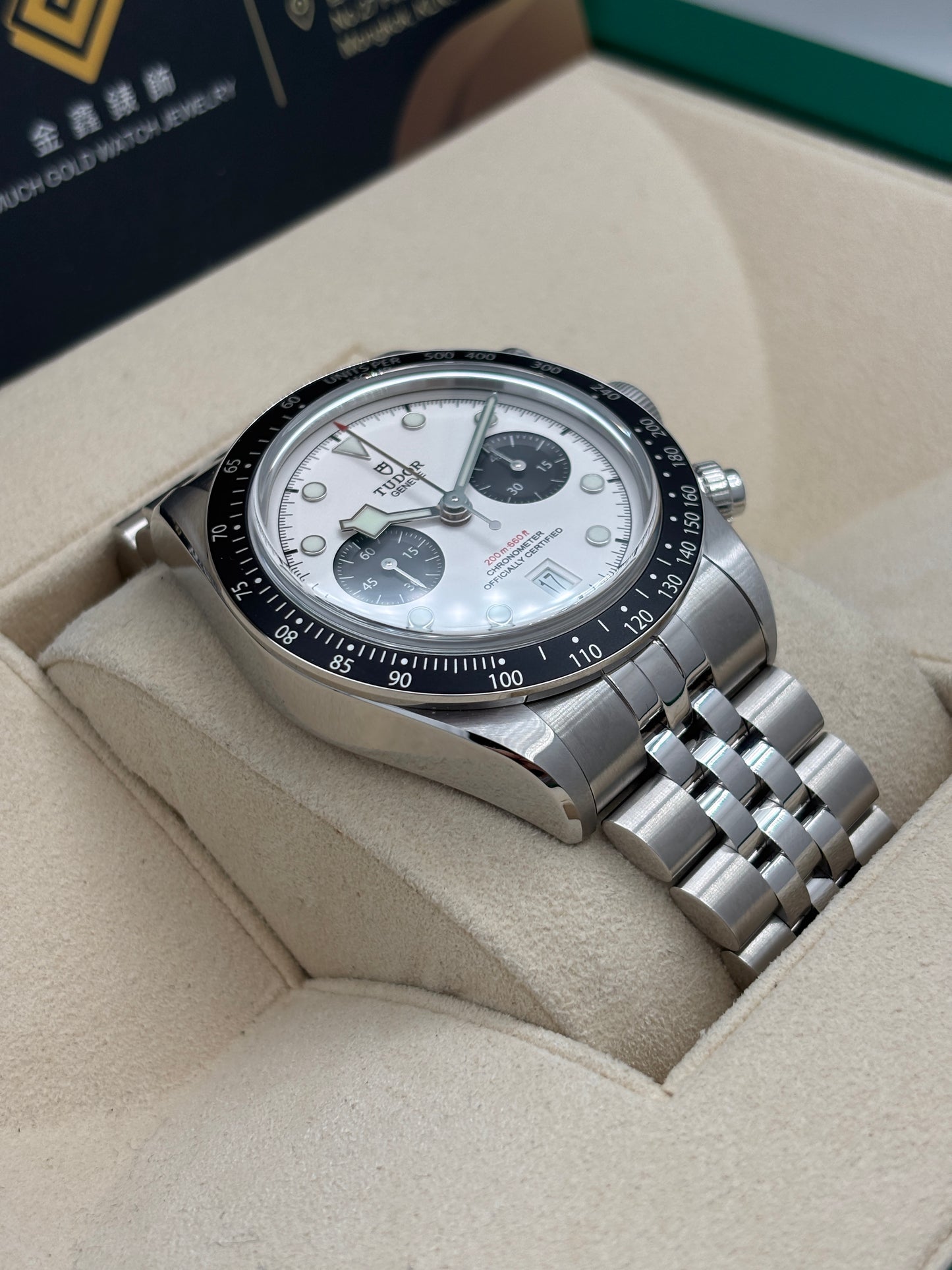 二手 USED  TUDOR 帝舵 BLACK BAY CHRONOGRAPH 79360N 白色 2026年5月 珠帶 未打磨 全套 FULL SET