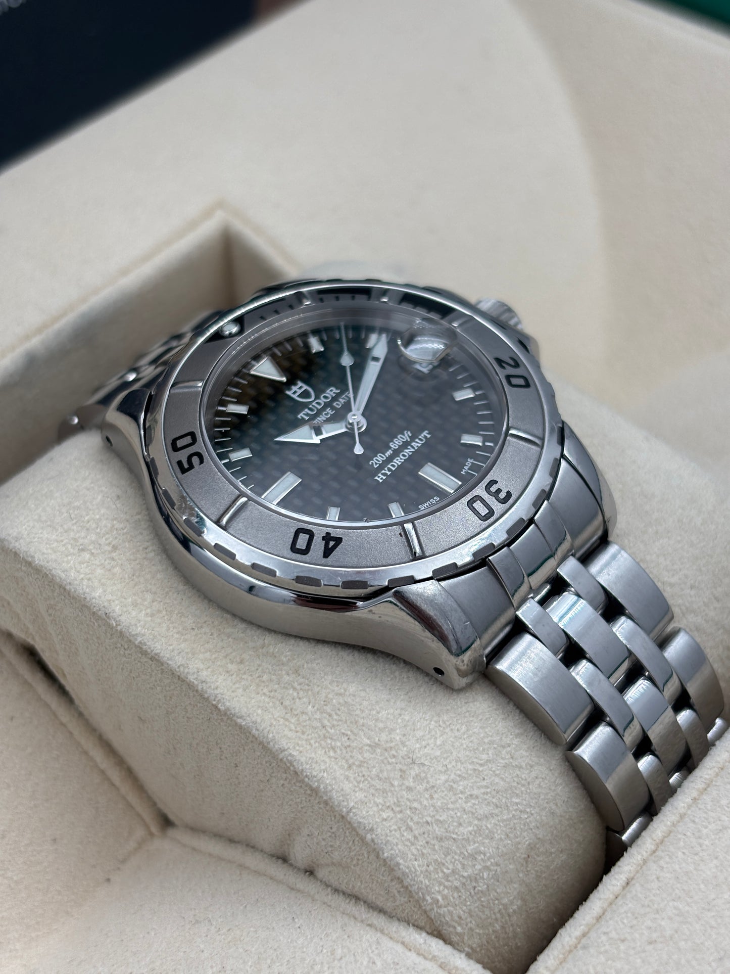 二手 USED  TUDOR 帝舵 PRINCE DATE HYDRONAUT 85190P 黑色 碳纎面 淨錶 WATCH ONLY