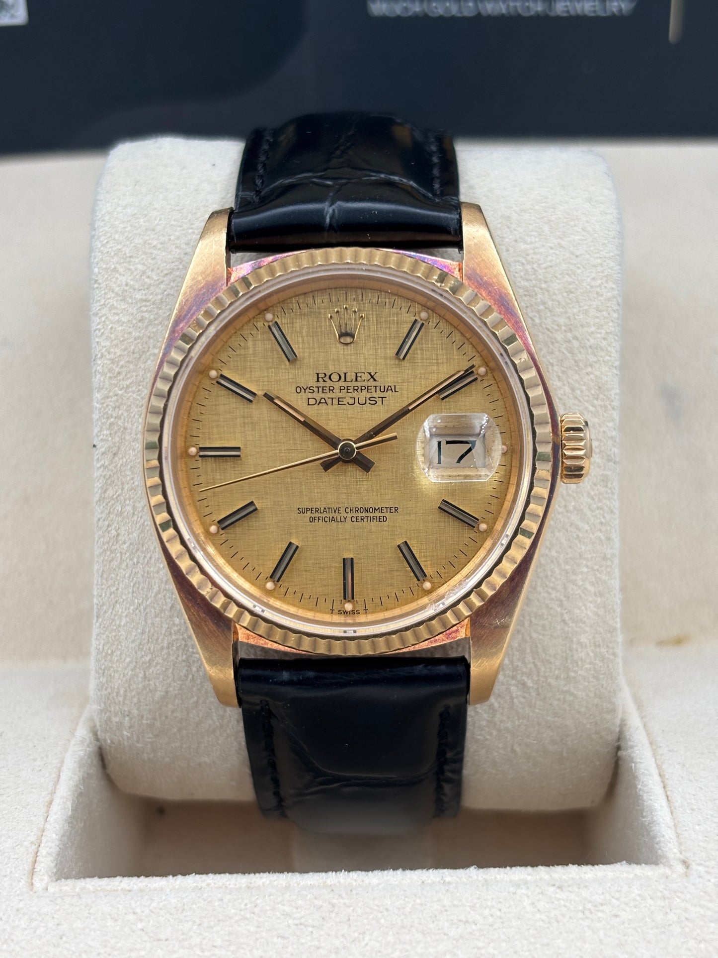 二手 USED ROLEX 勞力士 DATEJUST 16018 香檳金 約1983年 代用帶 代用扣 保養證