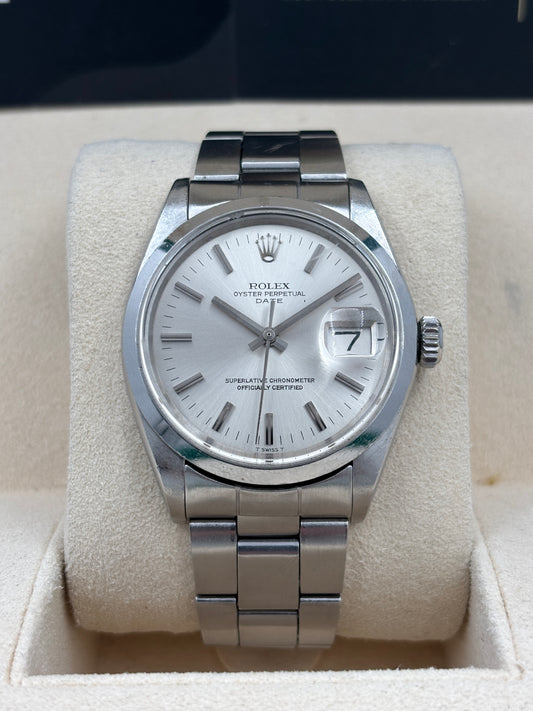 二手 USED  ROLEX 勞力士 OYSTER PERPETUAL DATE 1500 銀色 淨錶 WATCH ONLY