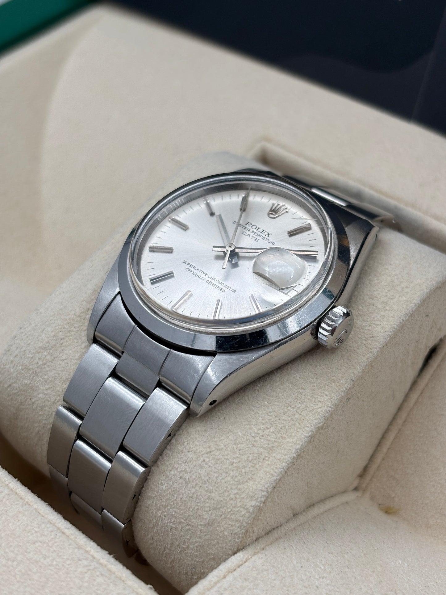 二手 USED  ROLEX 勞力士 OYSTER PERPETUAL DATE 1500 銀色 淨錶 WATCH ONLY