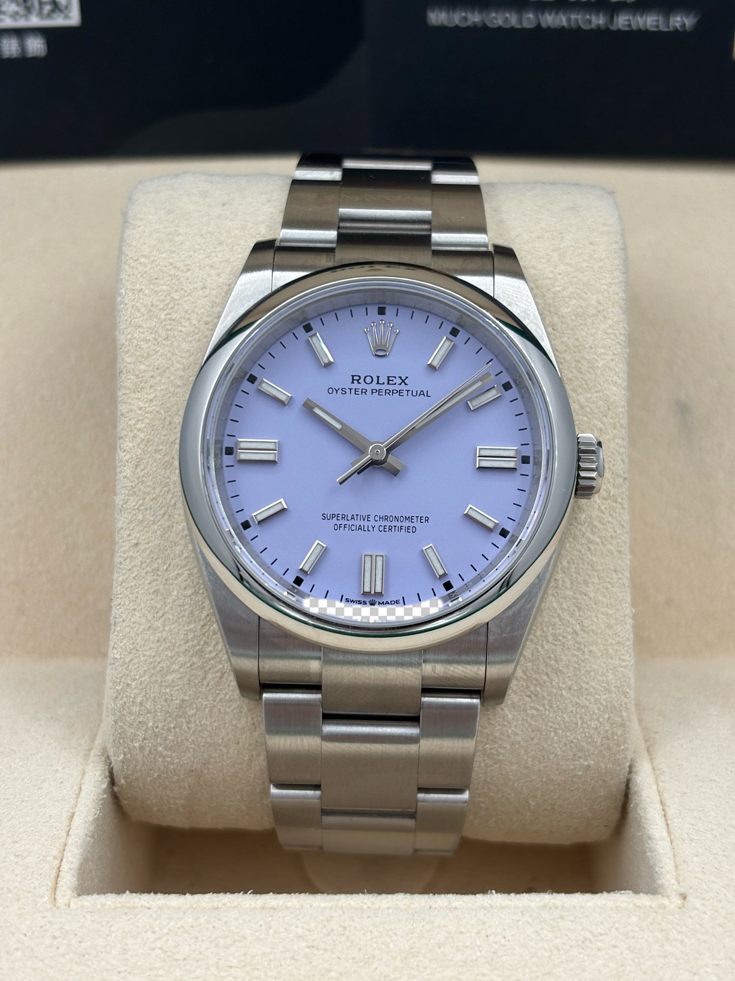二手 USED  ROLEX 勞力士 OYSTER PERPETUAL 126000 薰衣草紫色 2025年12月 未打磨 99.99%新 全套 FULL SET
