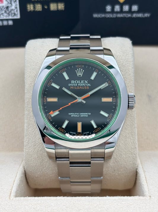 二手 USED  ROLEX 勞力士 MILGAUSS 116400GV 黑色 2009年12月 全套 FULL SET