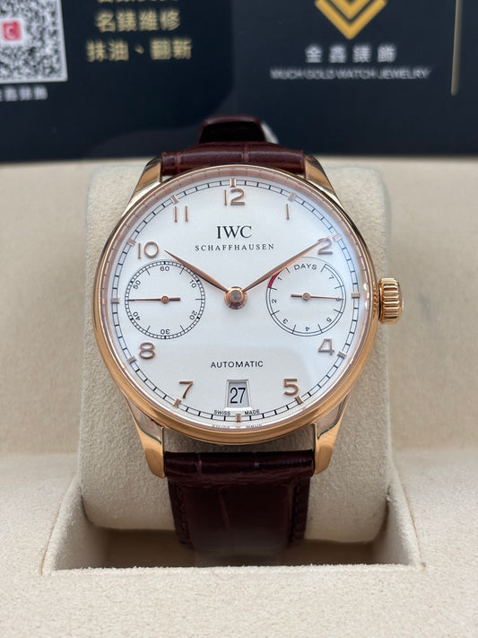 [SOLD OUT]二手 USED  IWC 萬國 PORTUGIESER IW500113 白色 錶重3.3兩 18k金 淨錶 WATCH ONLY