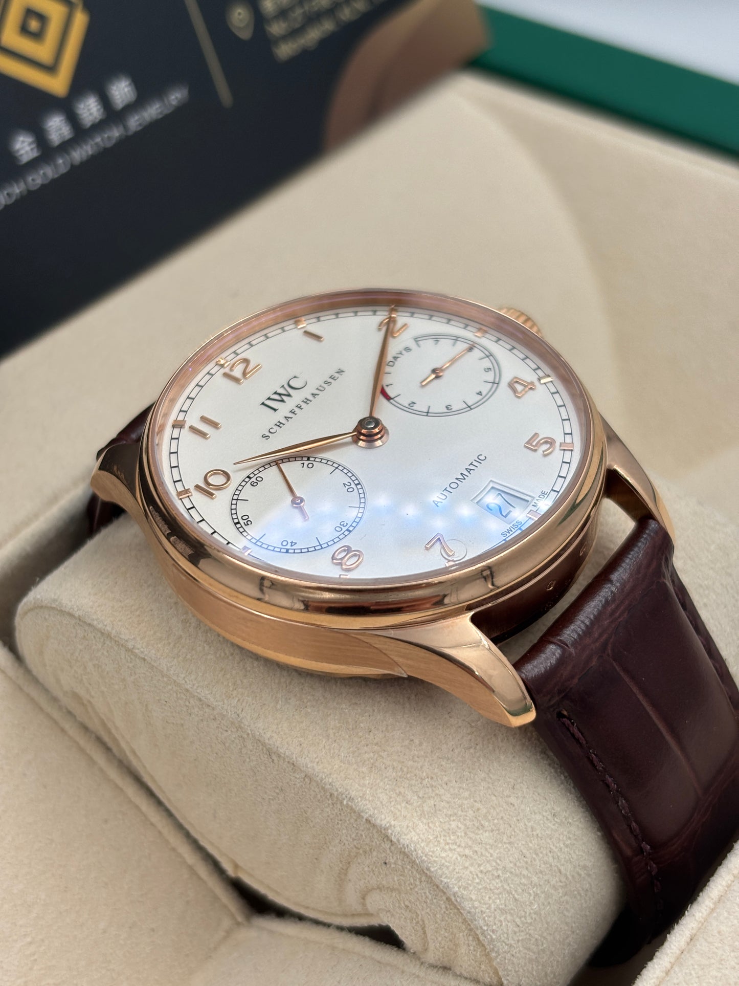 二手 USED  IWC 萬國 PORTUGIESER IW500113 白色 錶重3.3兩 18k金 淨錶 WATCH ONLY