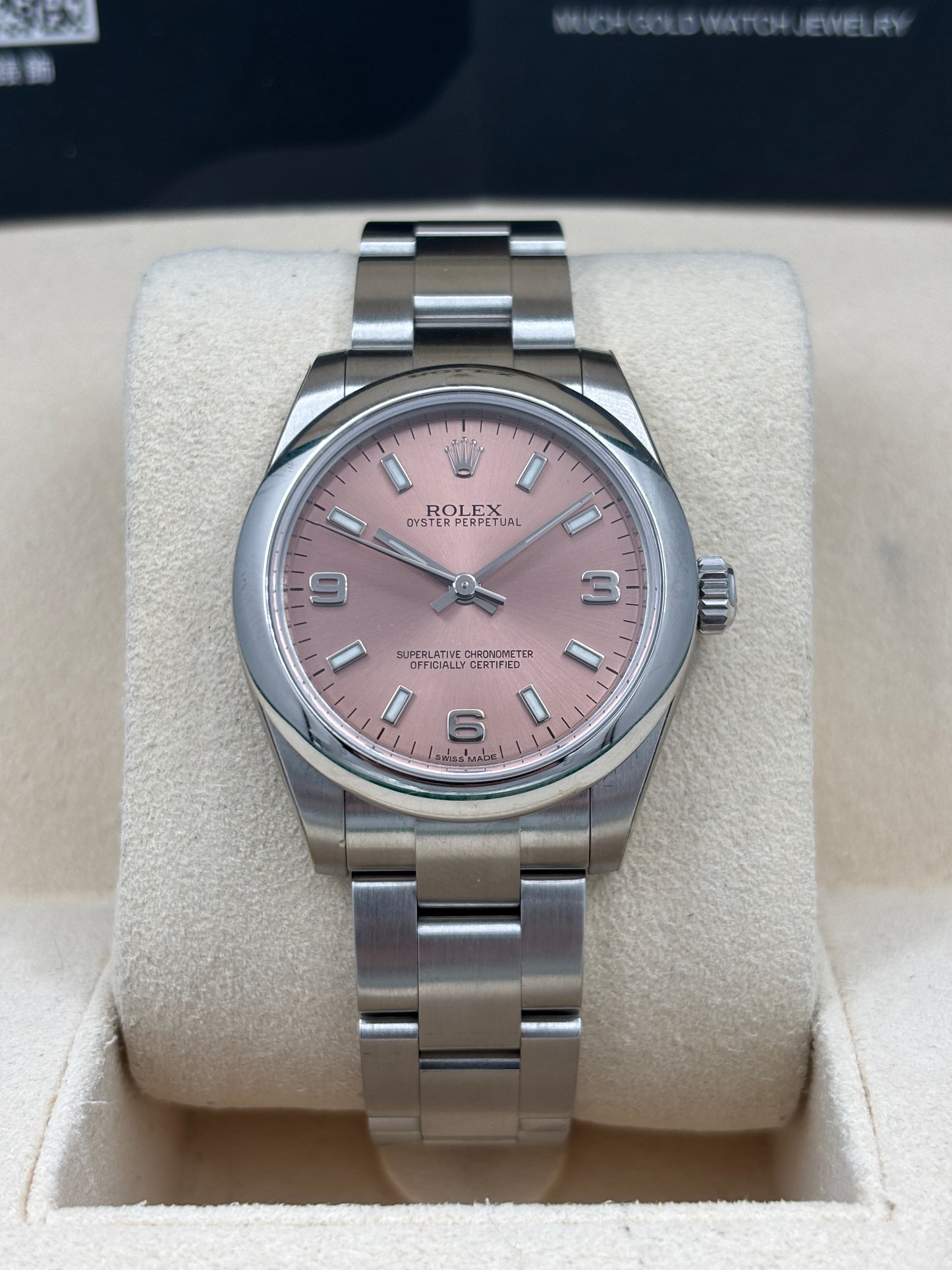 二手 USED  ROLEX 勞力士 OYSTER PERPETUAL 177200 三文魚色 2013年5月 99.99%新 未打磨 全套 FULL SET