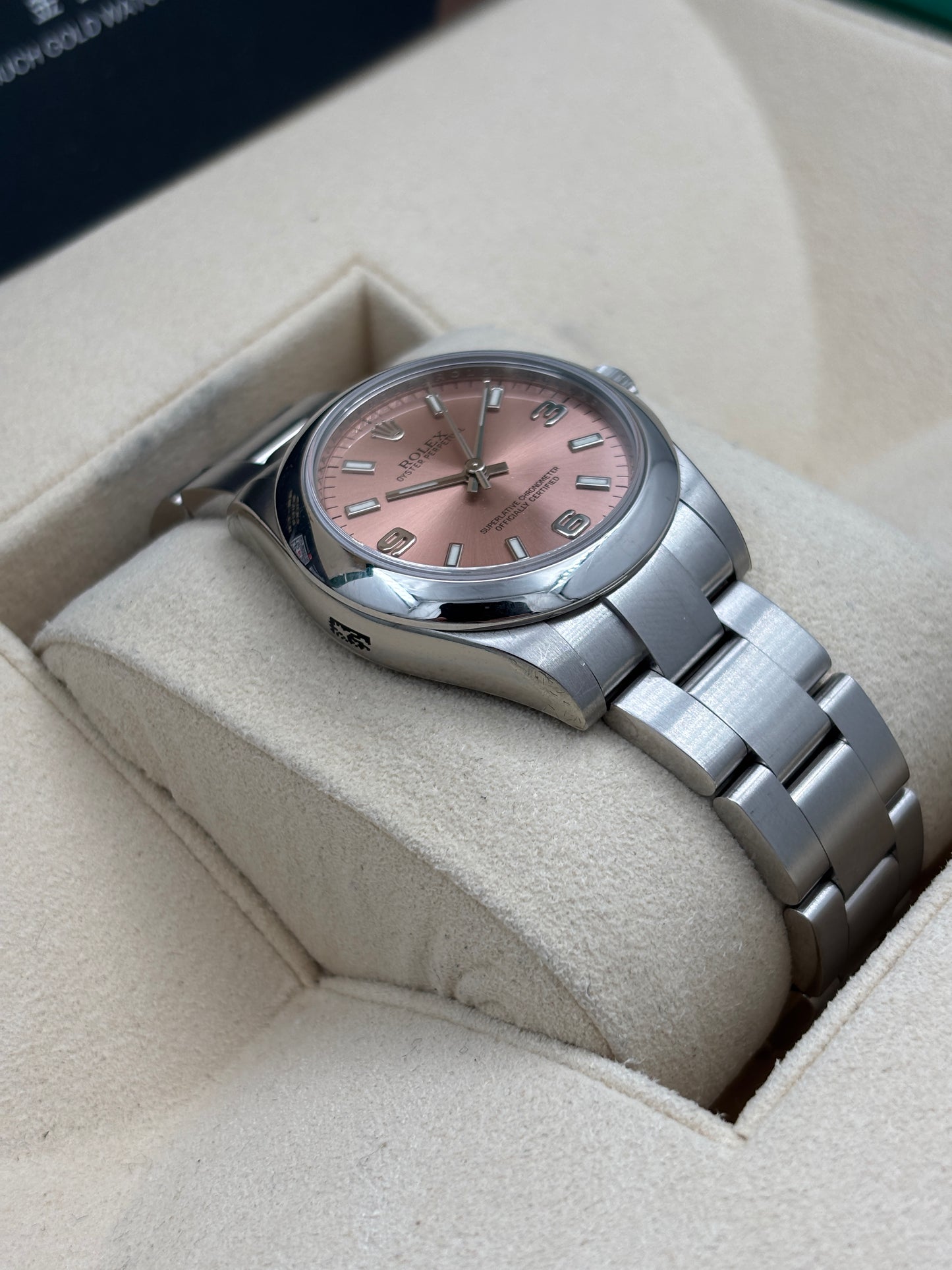二手 USED  ROLEX 勞力士 OYSTER PERPETUAL 177200 三文魚色 2013年5月 99.99%新 未打磨 全套 FULL SET