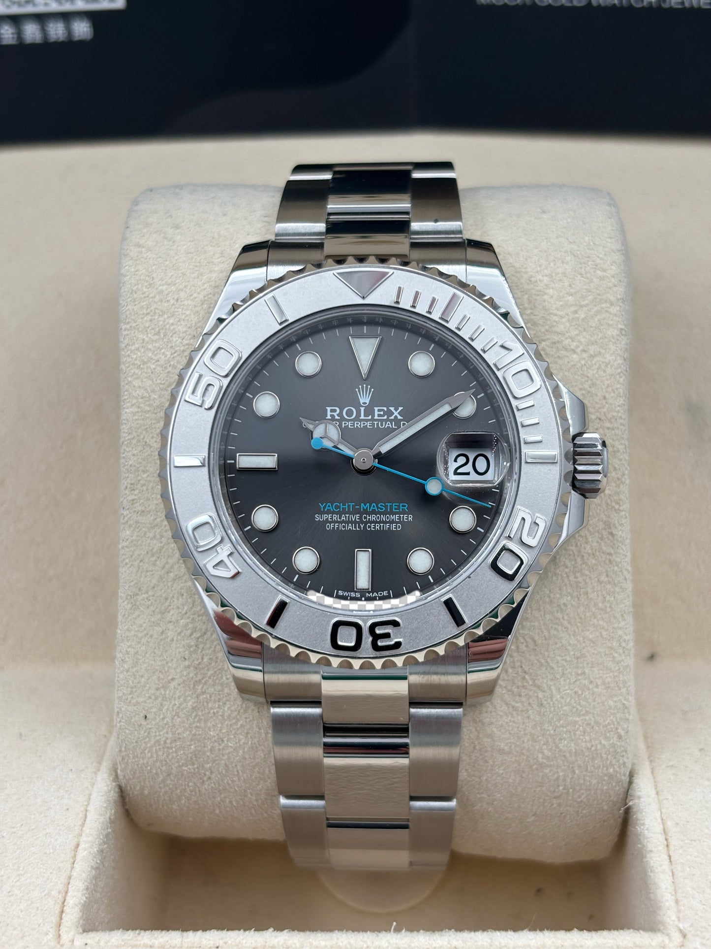 二手 USED  ROLEX 勞力士 YACHT-MASTER 268622 灰色 2017年6月 全套 FULL SET