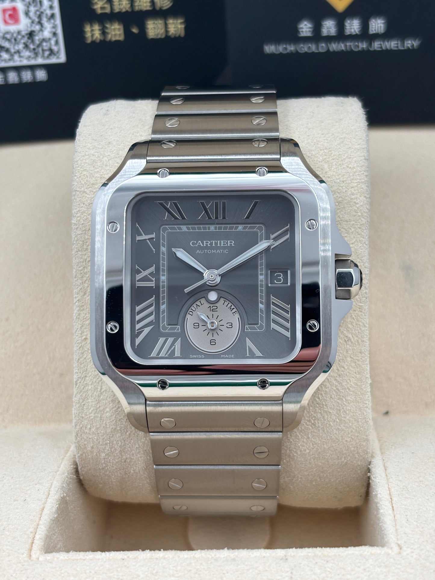 二手 USED  CARTIER 卡地亞 SANTOS WSSA0076 灰色 2024年10月 未打磨 99.99%新 全套 FULL SET