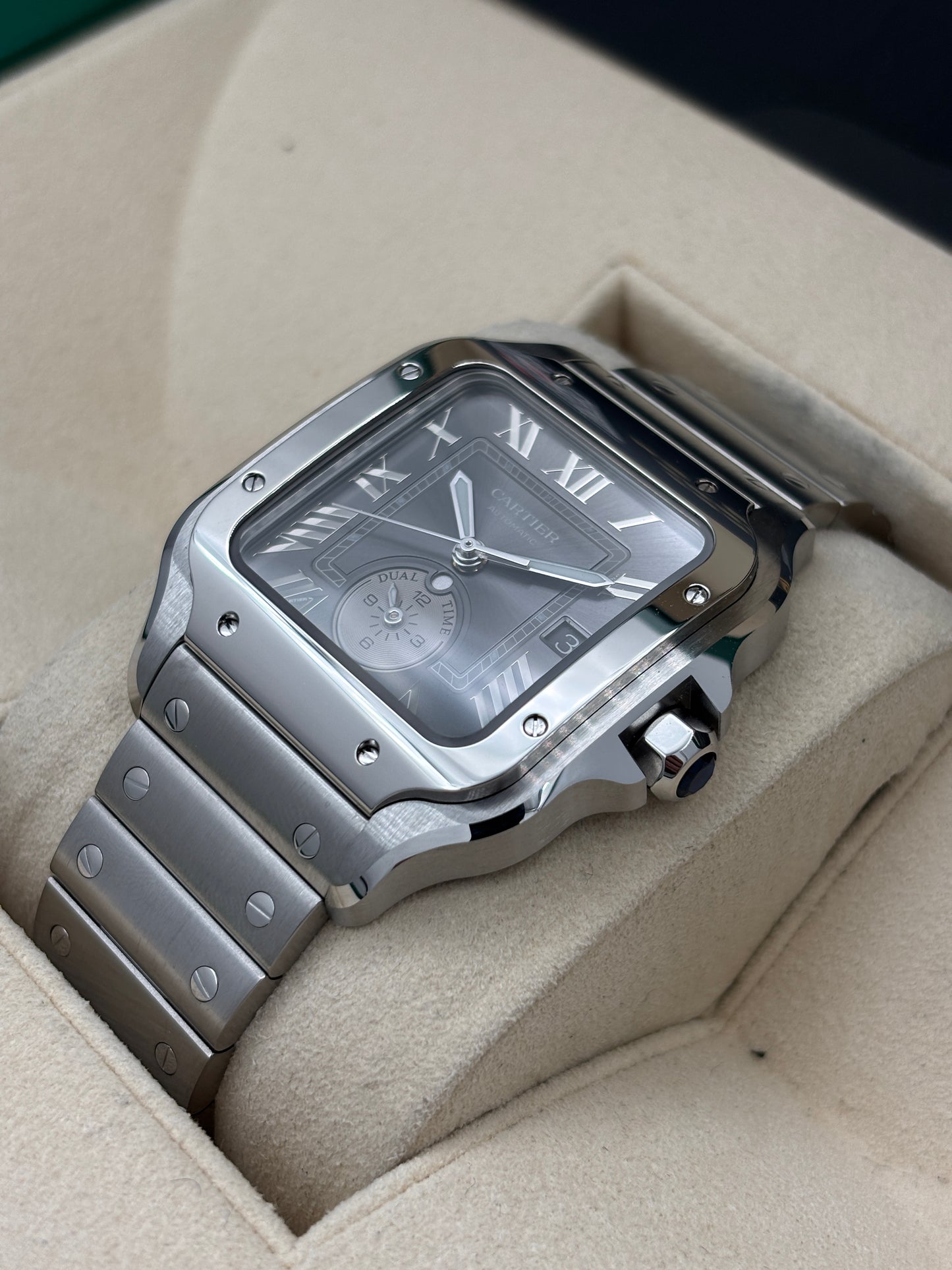 二手 USED  CARTIER 卡地亞 SANTOS WSSA0076 灰色 2024年10月 未打磨 99.99%新 全套 FULL SET