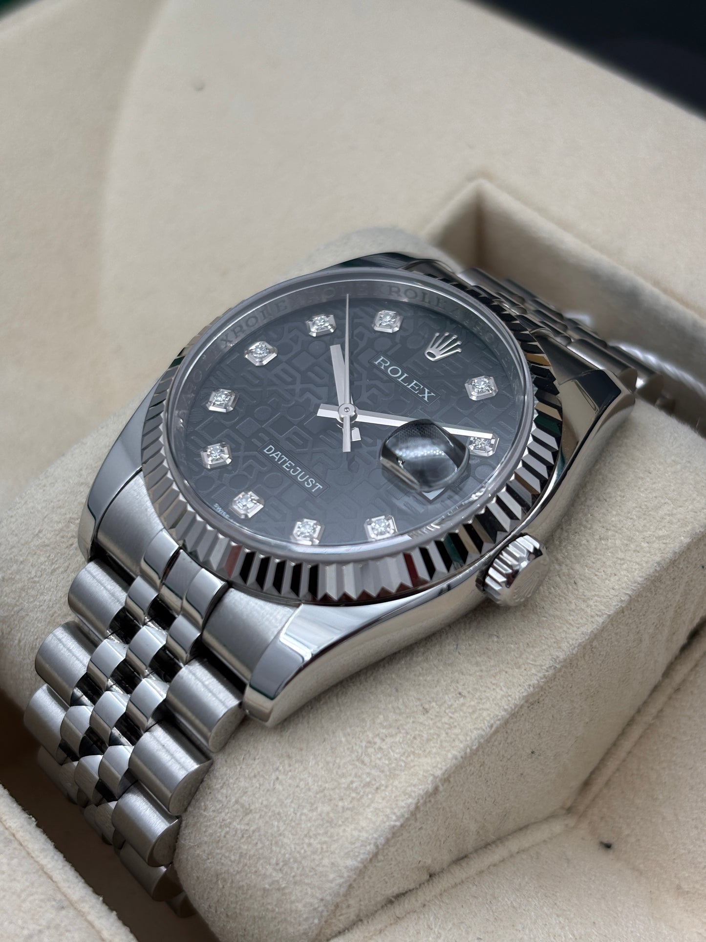 二手 USED  ROLEX 勞力士 DATEJUST 116234 黑色鑽石字電腦面 約2007年 淨錶 WATCH ONLY